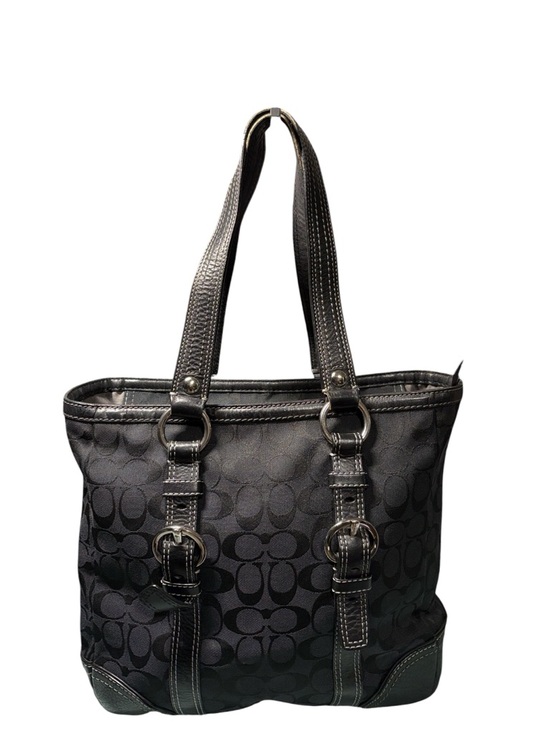 Coach Handbags - Coach Gallery Tote in Signature Canvas Brown Black Gold F79609 EUC